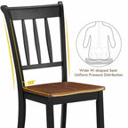Black / White Rubberwood Spindle Back Dining Chairs, Set of 2, for 2 Person