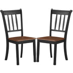 Black / White Rubberwood Spindle Back Dining Chairs, Set of 2, for 2 Person