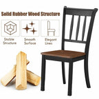 Black / White Rubberwood Spindle Back Dining Chairs, Set of 2, for 2 Person