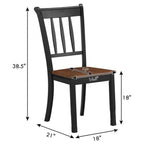 Black / White Rubberwood Spindle Back Dining Chairs, Set of 2, for 2 Person