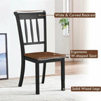 Black / White Rubberwood Spindle Back Dining Chairs, Set of 2, for 2 Person