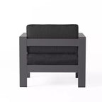 GDFStudio Wendy Outdoor 4-Sitzer-Gesprächsgruppe aus Aluminium mit Kissen, Grau