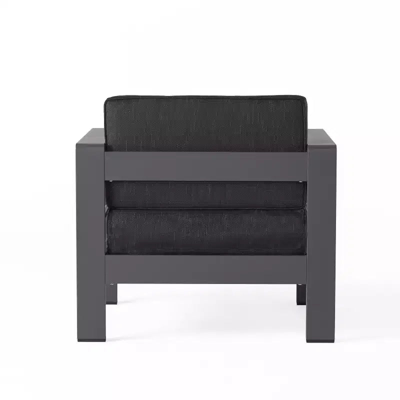 GDFStudio Wendy Outdoor 4-Sitzer-Gesprächsgruppe aus Aluminium mit Kissen, Grau