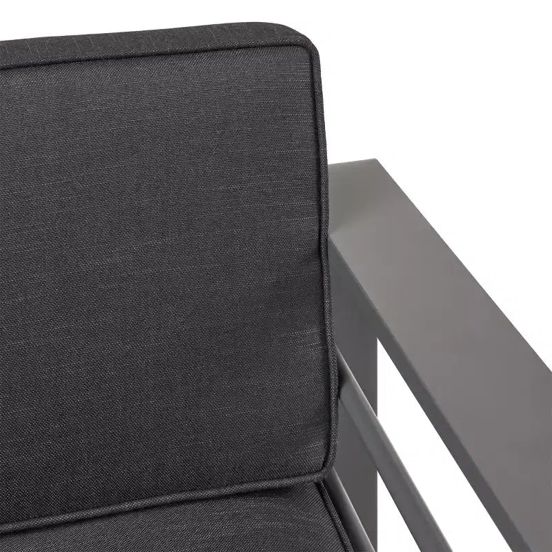 GDFStudio Wendy Outdoor 4-Sitzer-Gesprächsgruppe aus Aluminium mit Kissen, Grau