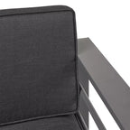 GDFStudio Wendy Outdoor 4-Sitzer-Gesprächsgruppe aus Aluminium mit Kissen, Grau