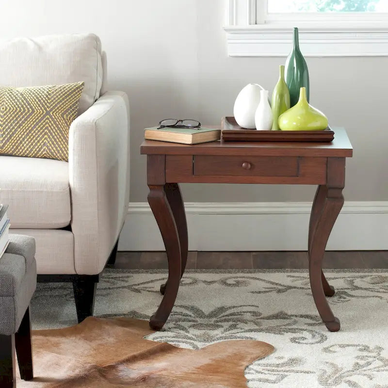 SAFAVIEH Jossie Brown Storage Side Table - 23.8  x 19  x 21.5  - 24Wx19Dx22H