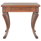 Brown 1-Drawer Side Table with Cabriole Legs for 1 Person