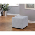 Multi-Color Square Button Tufted Ottoman with Black Legs for 1 Person