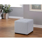 Multi-Color Square Button Tufted Ottoman with Black Legs for 1 Person