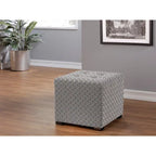 Multi-Color Square Button Tufted Ottoman with Black Legs for 1 Person