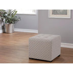 Multi-Color Square Button Tufted Ottoman with Black Legs for 1 Person