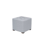 Multi-Color Square Button Tufted Ottoman with Black Legs for 1 Person