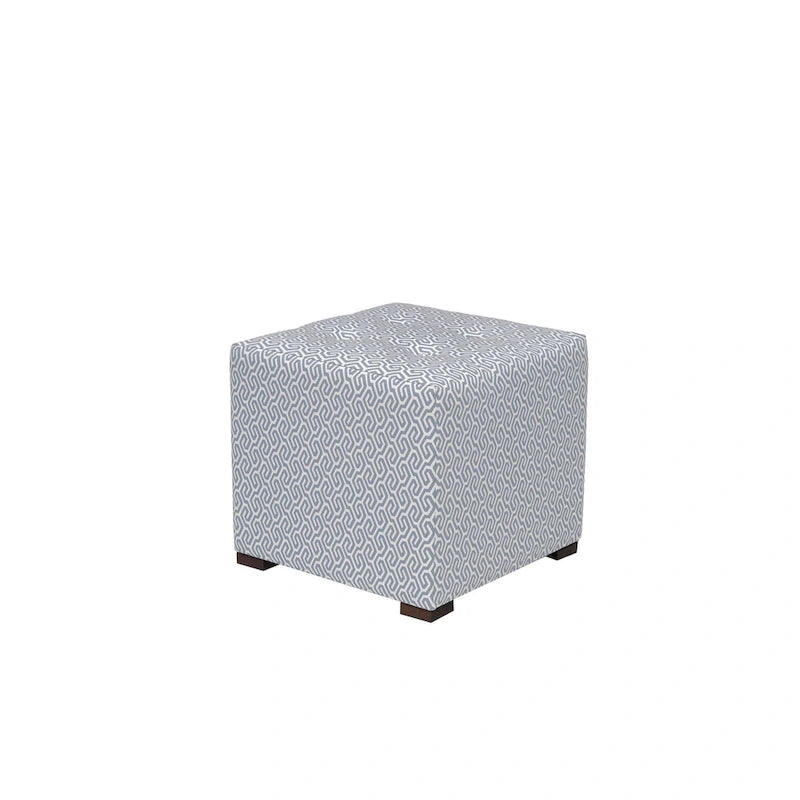 Multi-Color Square Button Tufted Ottoman with Black Legs for 1 Person