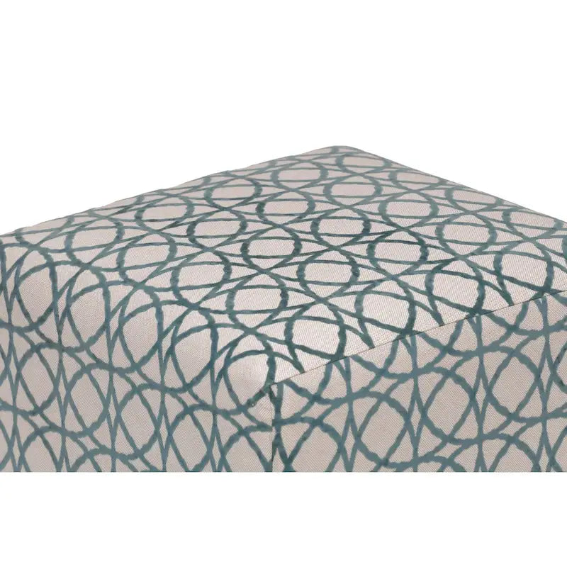 Multi-Color Square Button Tufted Ottoman with Black Legs for 1 Person