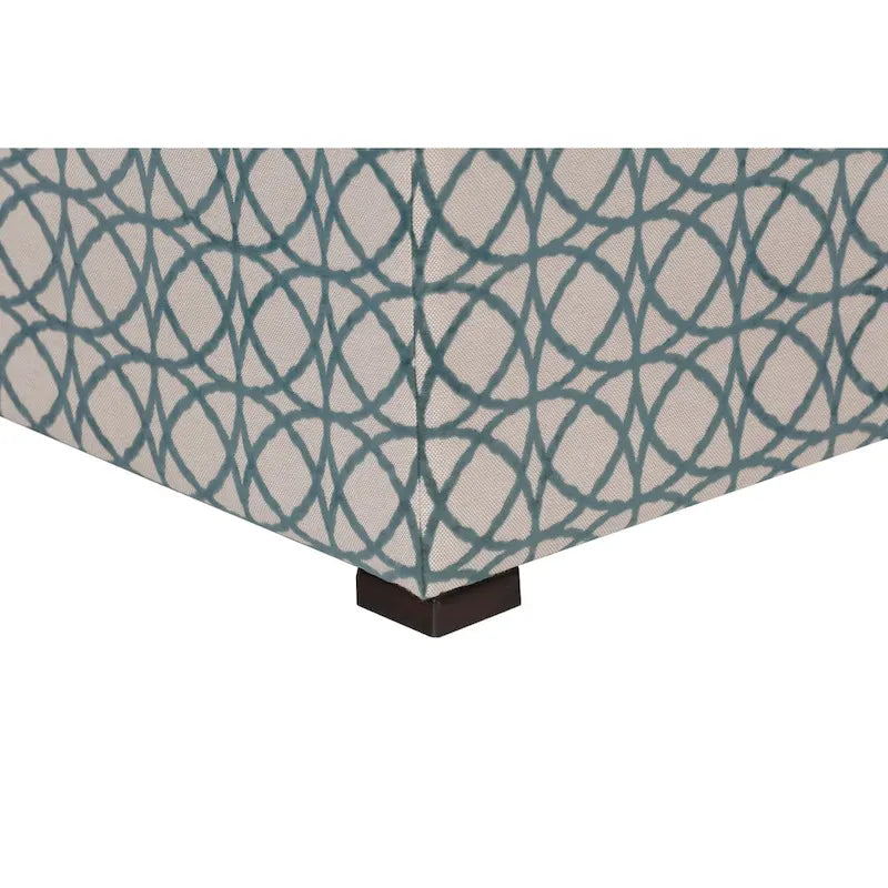 Multi-Color Square Button Tufted Ottoman with Black Legs for 1 Person