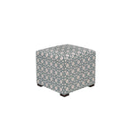 Multi-Color Square Button Tufted Ottoman with Black Legs for 1 Person