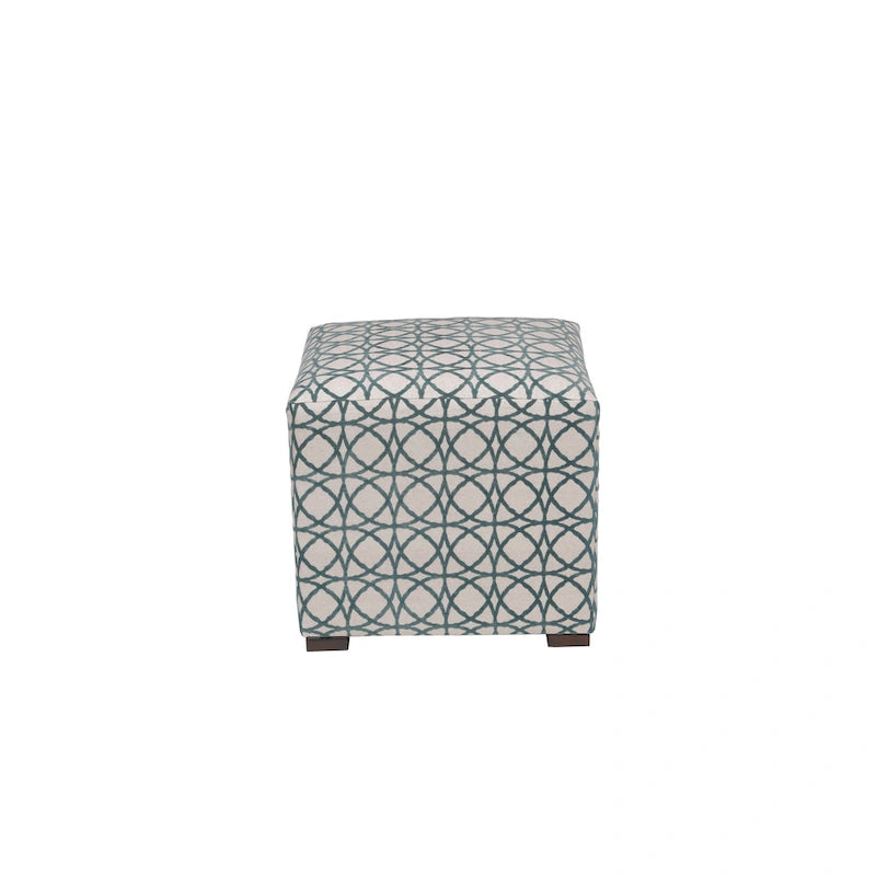 Multi-Color Square Button Tufted Ottoman with Black Legs for 1 Person