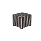 Multi-Color Square Button Tufted Ottoman with Black Legs for 1 Person