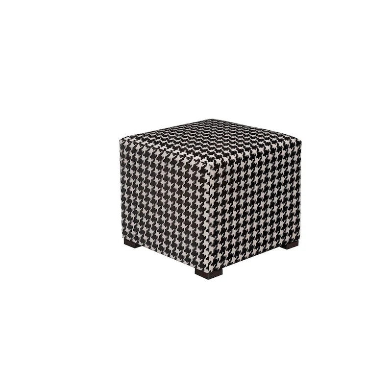 Multi-Color Square Button Tufted Ottoman with Black Legs for 1 Person