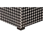 Multi-Color Square Button Tufted Ottoman with Black Legs for 1 Person