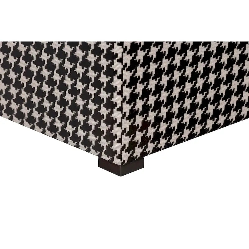 Multi-Color Square Button Tufted Ottoman with Black Legs for 1 Person