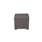Multi-Color Square Button Tufted Ottoman with Black Legs for 1 Person