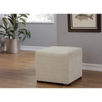 Multi-Color Square Button Tufted Ottoman with Black Legs for 1 Person