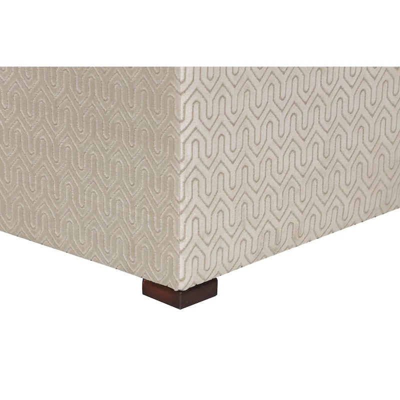 Multi-Color Square Button Tufted Ottoman with Black Legs for 1 Person