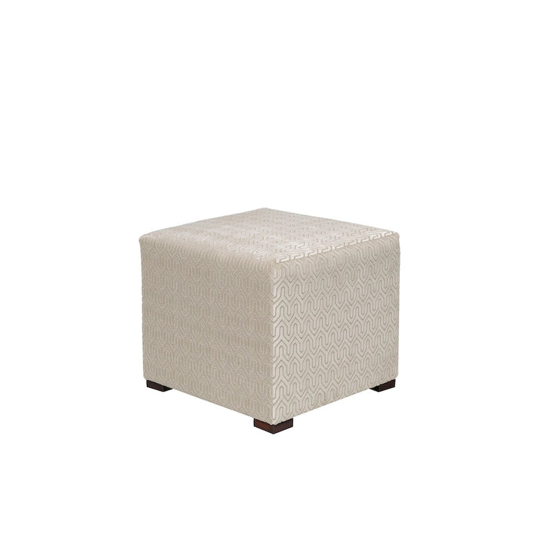 Multi-Color Square Button Tufted Ottoman with Black Legs for 1 Person