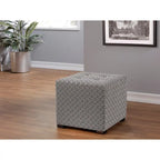 Multi-Color Square Button Tufted Ottoman with Black Legs for 1 Person