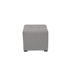 Multi-Color Square Button Tufted Ottoman with Black Legs for 1 Person