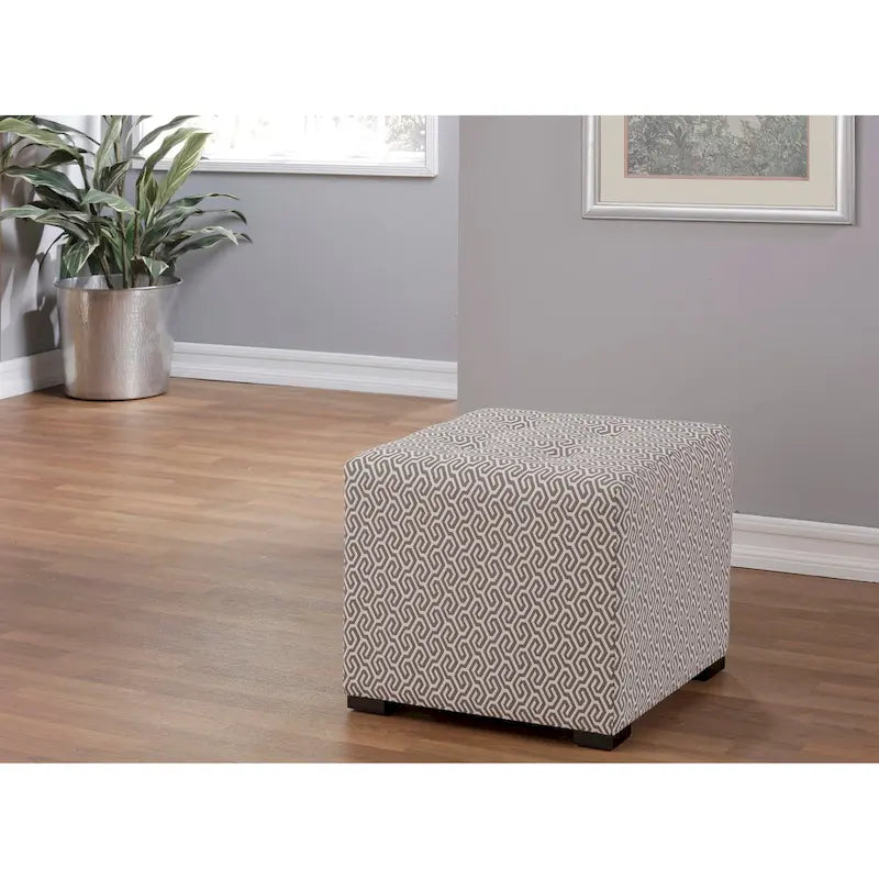 Multi-Color Square Button Tufted Ottoman with Black Legs for 1 Person
