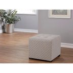 Multi-Color Square Button Tufted Ottoman with Black Legs for 1 Person