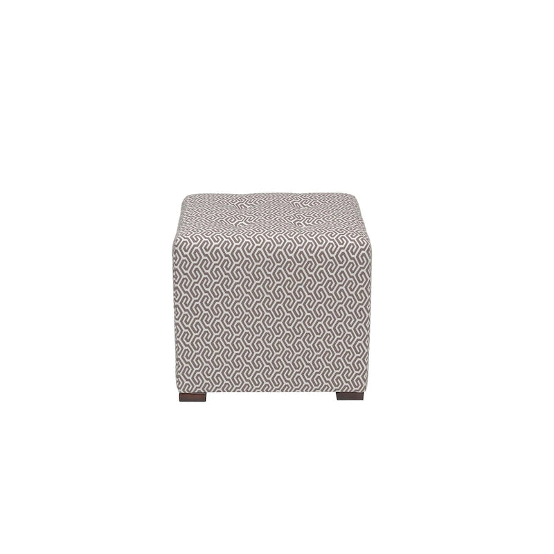 Multi-Color Square Button Tufted Ottoman with Black Legs for 1 Person