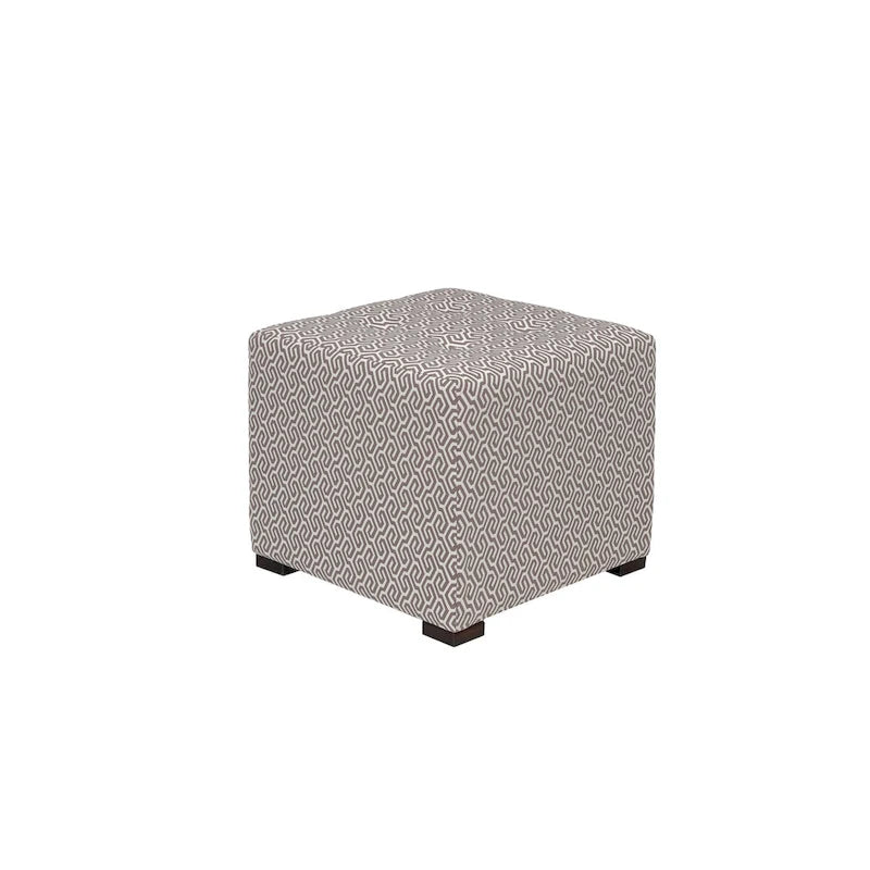 Multi-Color Square Button Tufted Ottoman with Black Legs for 1 Person
