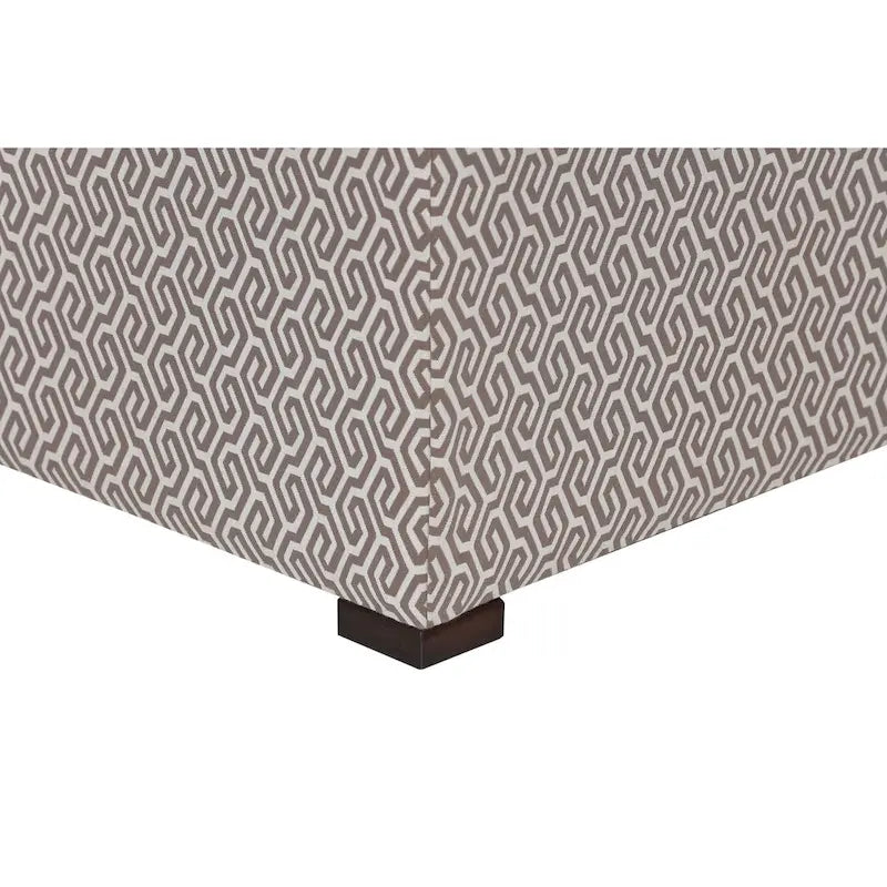 Multi-Color Square Button Tufted Ottoman with Black Legs for 1 Person