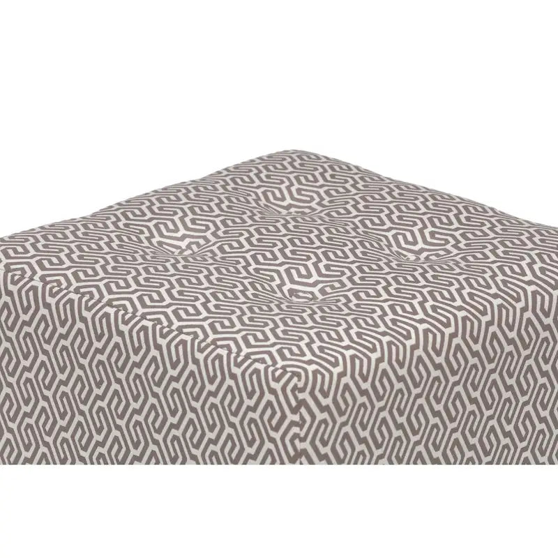 Multi-Color Square Button Tufted Ottoman with Black Legs for 1 Person