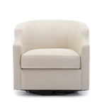 Grey / Light Blue / Natural Linen Swivel Glider Barrel Chair for 1 Person