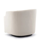 Grey / Light Blue / Natural Linen Swivel Glider Barrel Chair for 1 Person