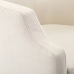Grey / Light Blue / Natural Linen Swivel Glider Barrel Chair for 1 Person