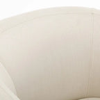 Grey / Light Blue / Natural Linen Swivel Glider Barrel Chair for 1 Person