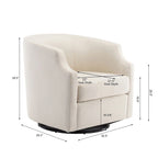 Grey / Light Blue / Natural Linen Swivel Glider Barrel Chair for 1 Person