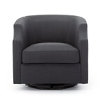 Grey / Light Blue / Natural Linen Swivel Glider Barrel Chair for 1 Person