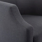 Grey / Light Blue / Natural Linen Swivel Glider Barrel Chair for 1 Person