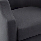 Grey / Light Blue / Natural Linen Swivel Glider Barrel Chair for 1 Person