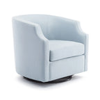 Grey / Light Blue / Natural Linen Swivel Glider Barrel Chair for 1 Person