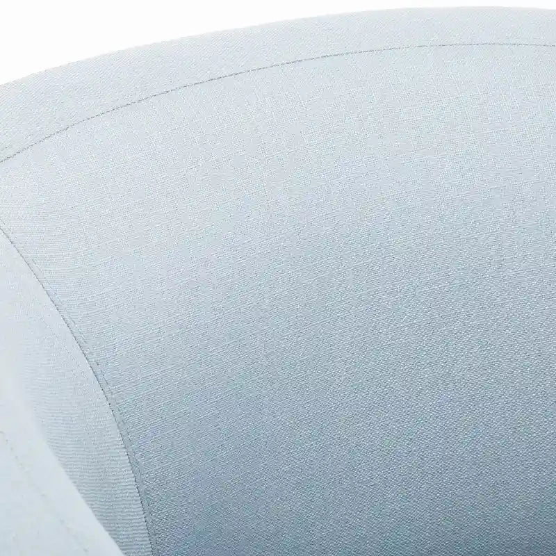Grey / Light Blue / Natural Linen Swivel Glider Barrel Chair for 1 Person