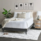 Brown / Distressed White / Grey Washed Solid Wood Round Side Table with 2 Cane Shelves for 1 Person