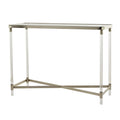 Silver / Gold X-Base Console Table with Mirror Top and Acrylic Legs for 1–2 Person