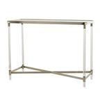 Silver / Gold X-Base Console Table with Mirror Top and Acrylic Legs for 1–2 Person